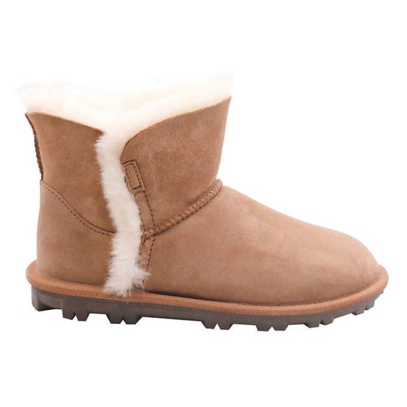 ⭐ Chestnut Tan Genuine Shearling Lined Sheepskin Short Boots - Picture 4 of 7
